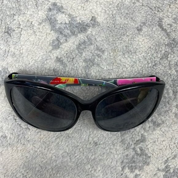 Vera Bradley VB Layla Sunglasses Flower Floral Side Black Jazzy Blooms - Picture 3 of 12